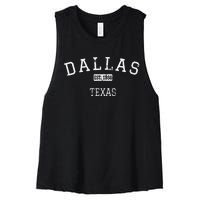 Dallas Texas TX Vintage Women's Racerback Cropped Tank