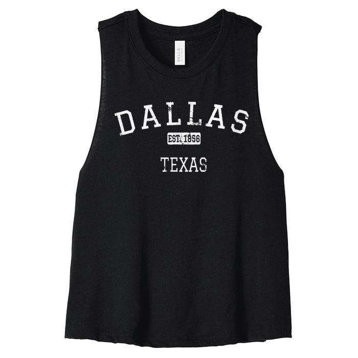 Dallas Texas TX Vintage Women's Racerback Cropped Tank