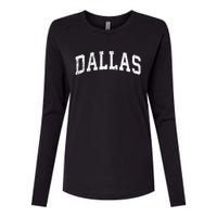 Dallas Texas TX Vintage Varsity Sports Text Womens Cotton Relaxed Long Sleeve T-Shirt