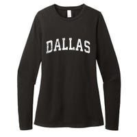 Dallas Texas TX Vintage Varsity Sports Text Womens CVC Long Sleeve Shirt