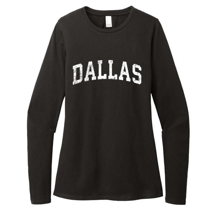 Dallas Texas TX Vintage Varsity Sports Text Womens CVC Long Sleeve Shirt