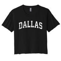 Dallas Texas TX Vintage Varsity Sports Text Women's Crop Top Tee