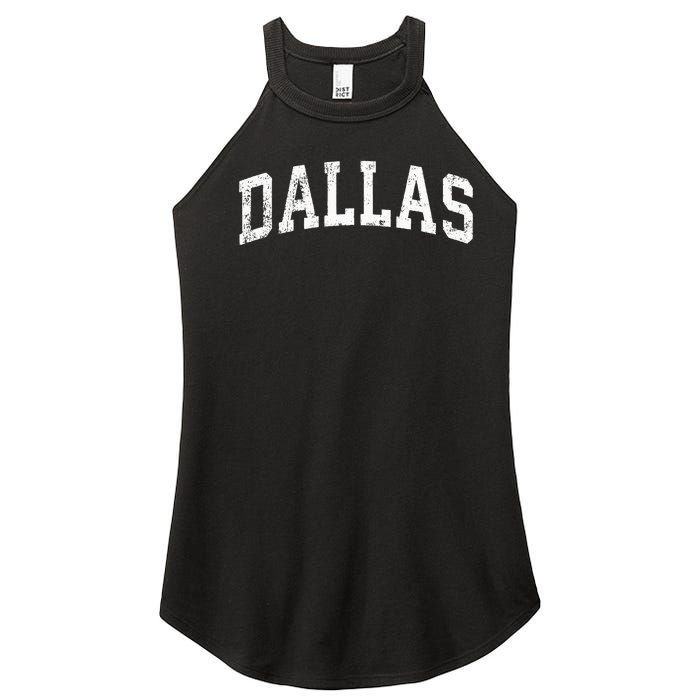 Dallas Texas TX Vintage Varsity Sports Text Women's Perfect Tri Rocker Tank