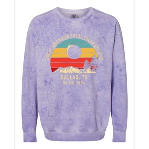 Dallas Tx Texas Total Solar Eclipse 2024 Colorblast Crewneck Sweatshirt