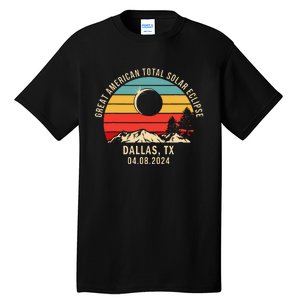 Dallas Tx Texas Total Solar Eclipse 2024 Tall T-Shirt