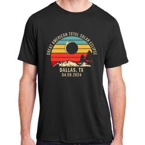 Dallas Tx Texas Total Solar Eclipse 2024 Adult ChromaSoft Performance T-Shirt