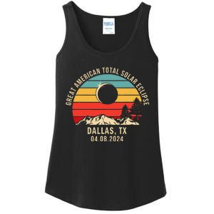 Dallas Tx Texas Total Solar Eclipse 2024 Ladies Essential Tank