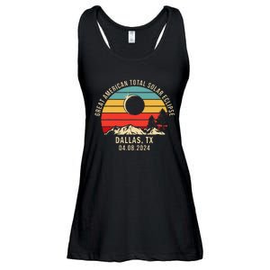 Dallas Tx Texas Total Solar Eclipse 2024 Ladies Essential Flowy Tank