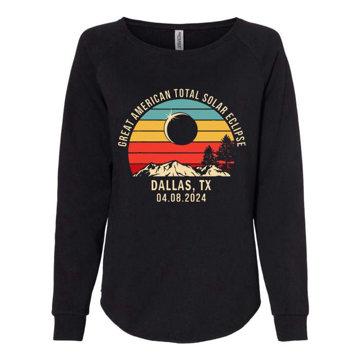 Dallas Tx Texas Total Solar Eclipse 2024 Womens California Wash Sweatshirt