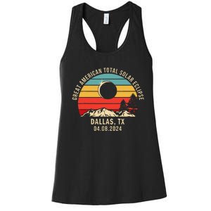 Dallas Tx Texas Total Solar Eclipse 2024 Women's Racerback Tank