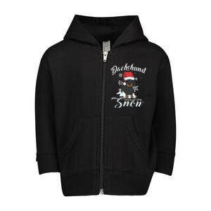 Daschund Through The Snow Dog Lovers Festive Gift Toddler Zip Fleece Hoodie