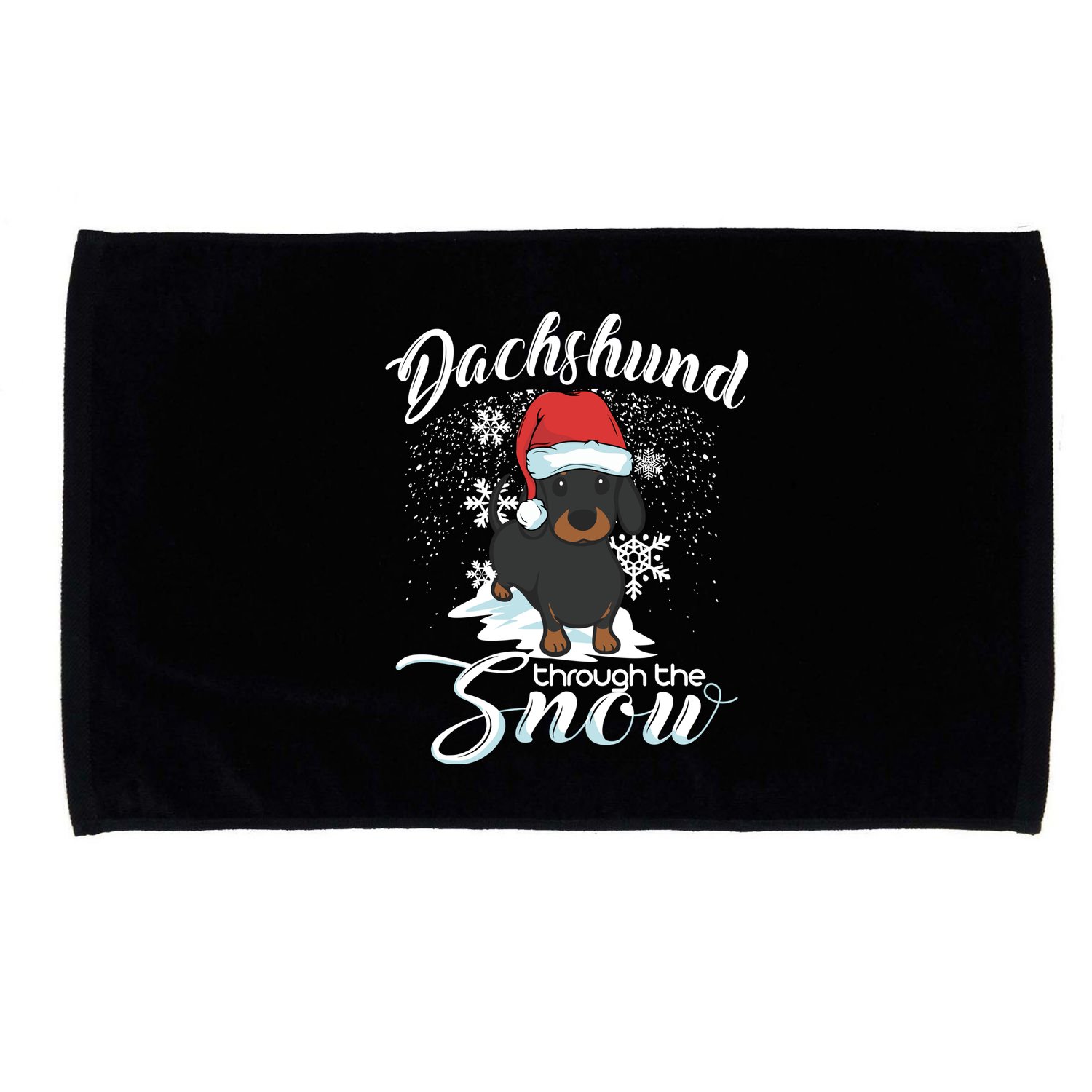 Daschund Through The Snow Dog Lovers Festive Gift Microfiber Hand Towel