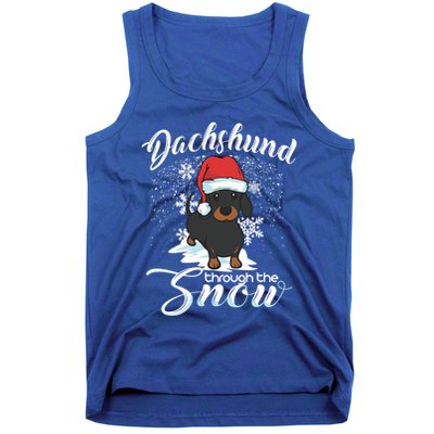 Daschund Through The Snow Dog Lovers Festive Gift Tank Top