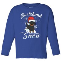 Daschund Through The Snow Dog Lovers Festive Gift Toddler Long Sleeve Shirt