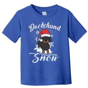 Daschund Through The Snow Dog Lovers Festive Gift Toddler T-Shirt