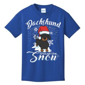 Daschund Through The Snow Dog Lovers Festive Gift Kids T-Shirt