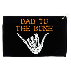 Dad To The Bone Spooky Skeleton Hand Funny Halloween Grommeted Golf Towel