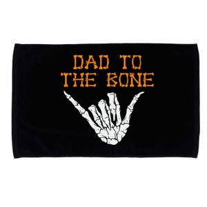 Dad To The Bone Spooky Skeleton Hand Funny Halloween Microfiber Hand Towel