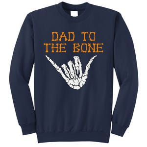 Dad To The Bone Spooky Skeleton Hand Funny Halloween Sweatshirt