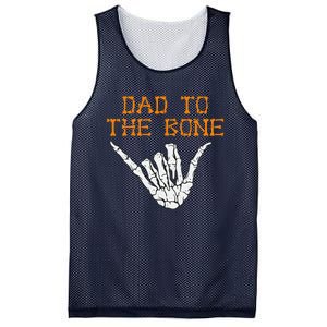 Dad To The Bone Spooky Skeleton Hand Funny Halloween Mesh Reversible Basketball Jersey Tank