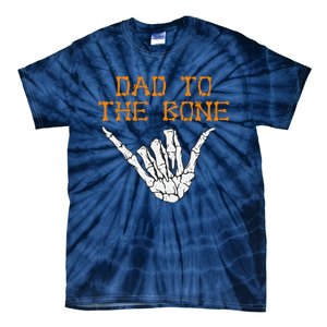 Dad To The Bone Spooky Skeleton Hand Funny Halloween Tie-Dye T-Shirt