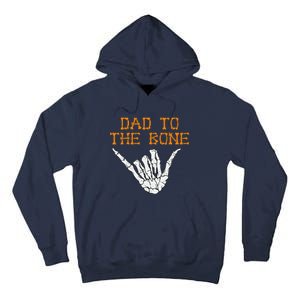 Dad To The Bone Spooky Skeleton Hand Funny Halloween Tall Hoodie