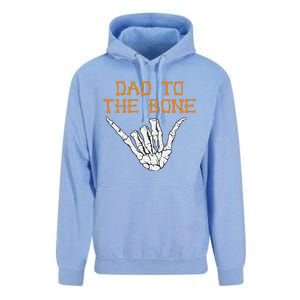 Dad To The Bone Spooky Skeleton Hand Funny Halloween Unisex Surf Hoodie