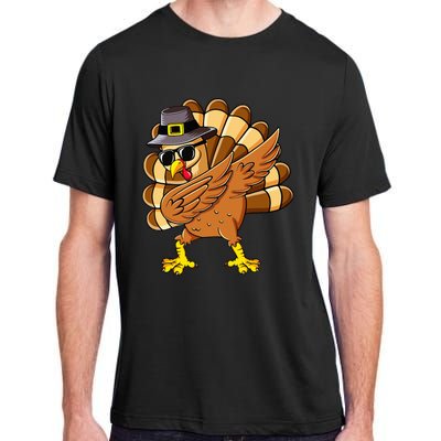 Dabbing Turkey Thanksgiving Day Pilgrim Funny Dab Adult ChromaSoft Performance T-Shirt