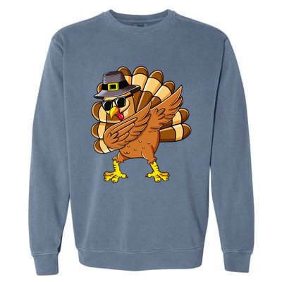 Dabbing Turkey Thanksgiving Day Pilgrim Funny Dab Garment-Dyed Sweatshirt