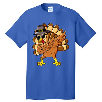 Dabbing Turkey Thanksgiving Day Pilgrim Funny Dab Tall T-Shirt