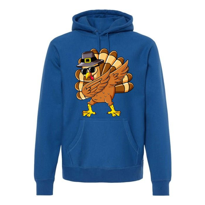 Dabbing Turkey Thanksgiving Day Pilgrim Funny Dab Premium Hoodie