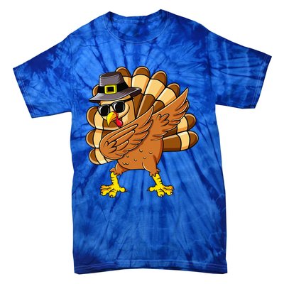 Dabbing Turkey Thanksgiving Day Pilgrim Funny Dab Tie-Dye T-Shirt