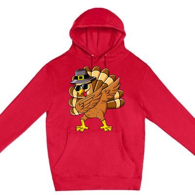 Dabbing Turkey Thanksgiving Day Pilgrim Funny Dab Premium Pullover Hoodie