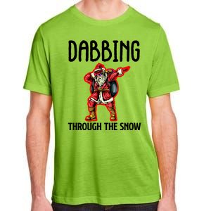 Dabbing Through The Snow Funny Santa Claus Dancing Adult ChromaSoft Performance T-Shirt