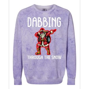 Dabbing Through The Snow Funny Santa Claus Dancing Colorblast Crewneck Sweatshirt