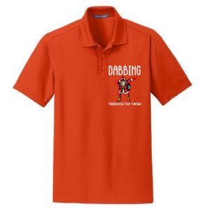 Dabbing Through The Snow Funny Santa Claus Dancing Dry Zone Grid Polo