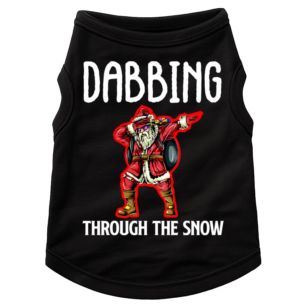 Dabbing Through The Snow Funny Santa Claus Dancing Doggie Tank