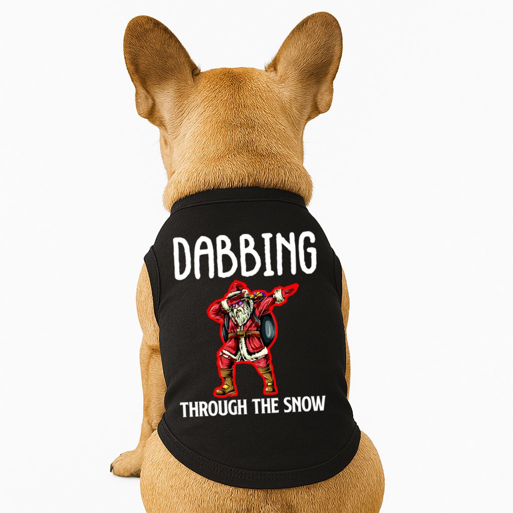 Dabbing Through The Snow Funny Santa Claus Dancing Doggie Tank
