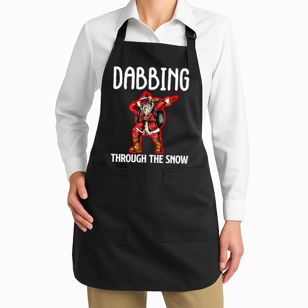 Dabbing Through The Snow Funny Santa Claus Dancing Apron
