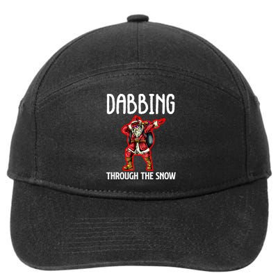 Dabbing Through The Snow Funny Santa Claus Dancing 7-Panel Snapback Hat