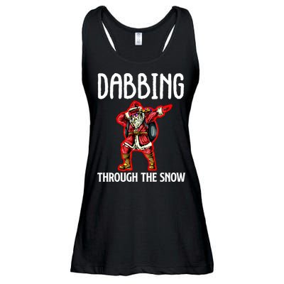 Dabbing Through The Snow Funny Santa Claus Dancing Ladies Essential Flowy Tank