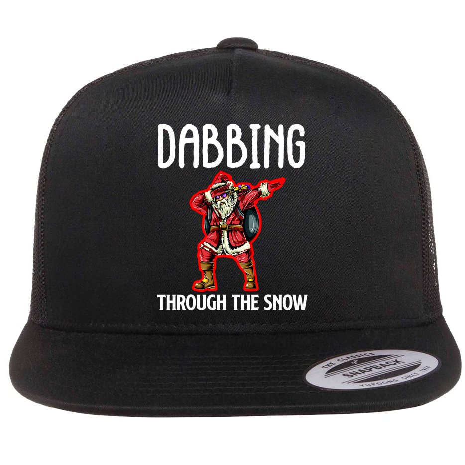 Dabbing Through The Snow Funny Santa Claus Dancing Flat Bill Trucker Hat
