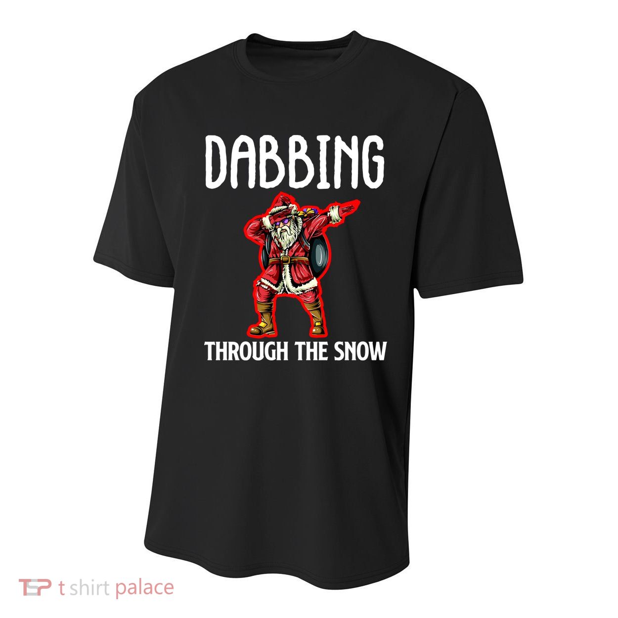 Dabbing Through The Snow Funny Santa Claus Dancing Youth Performance Sprint T-Shirt
