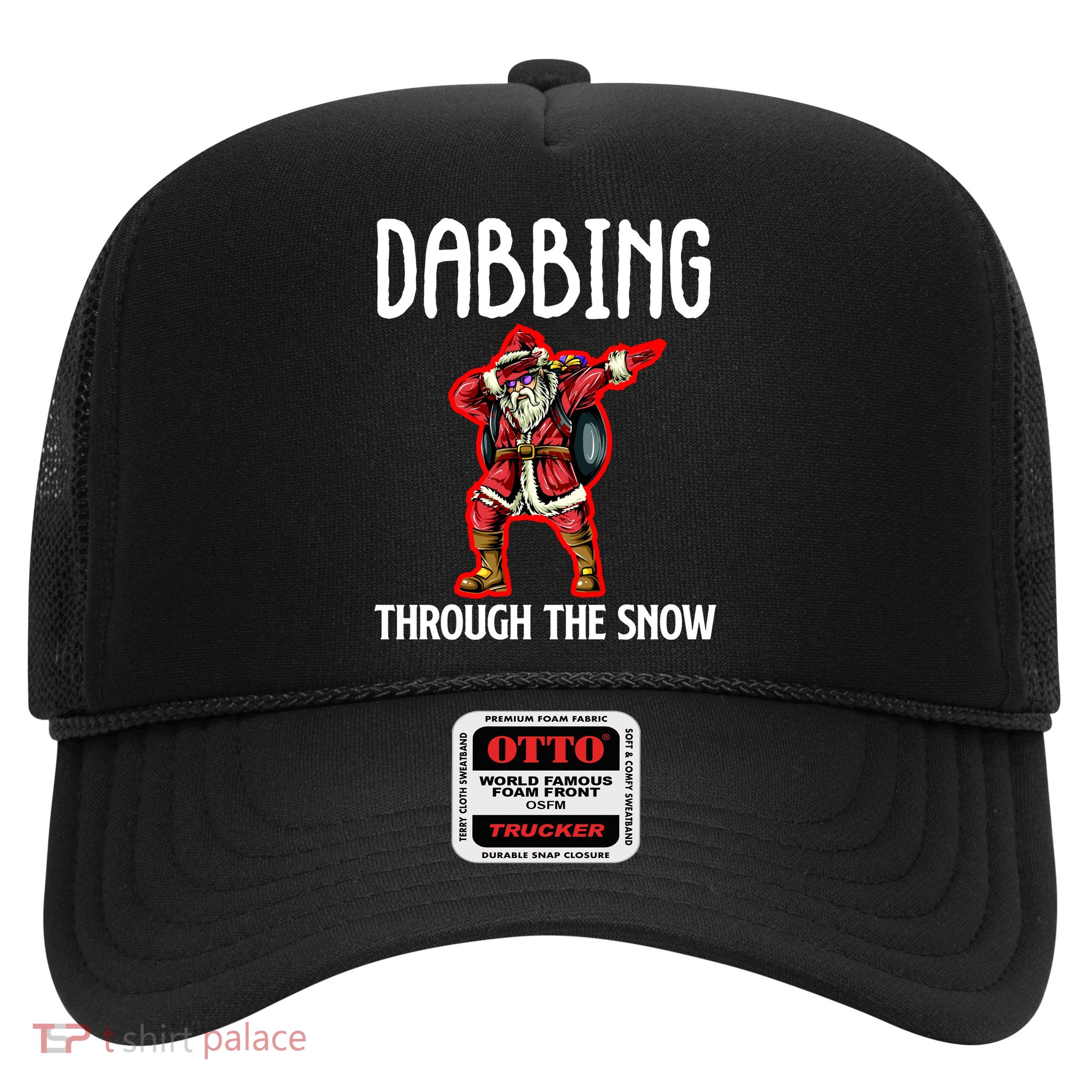 Dabbing Through The Snow Funny Santa Claus Dancing Trucker Hat
