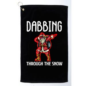 Dabbing Through The Snow Funny Santa Claus Dancing Platinum Collection Golf Towel