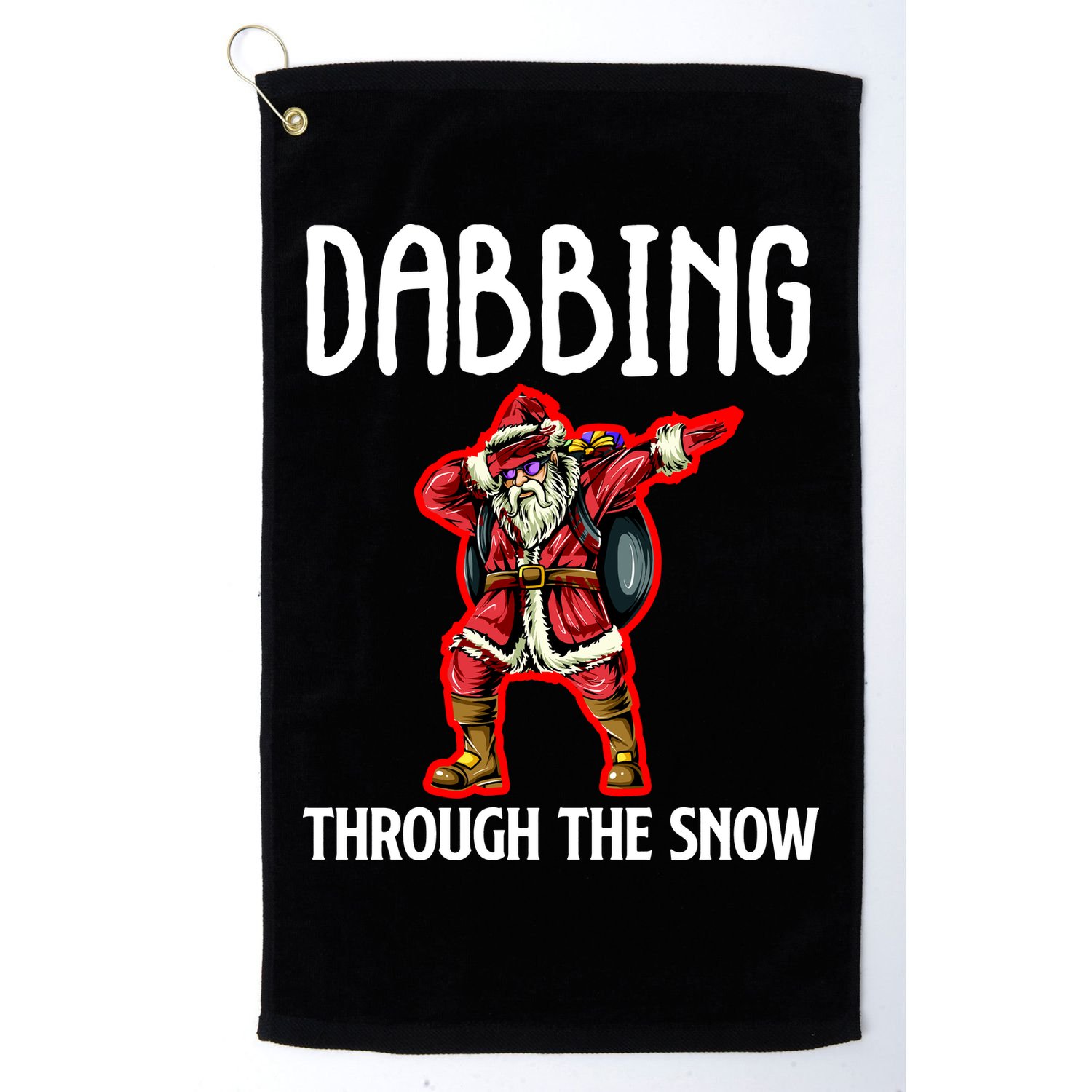 Dabbing Through The Snow Funny Santa Claus Dancing Golf Towel