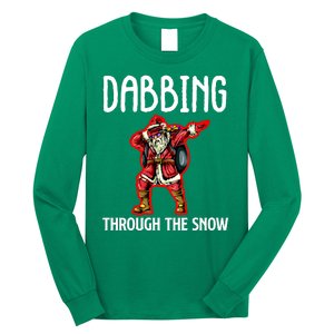 Dabbing Through The Snow Funny Santa Claus Dancing Long Sleeve Shirt