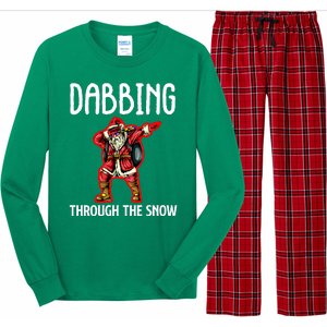 Dabbing Through The Snow Funny Santa Claus Dancing Long Sleeve Pajama Set