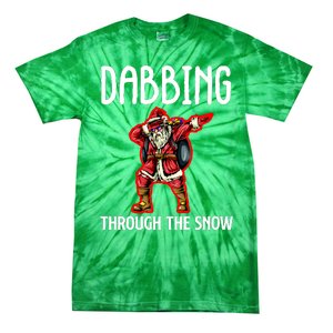 Dabbing Through The Snow Funny Santa Claus Dancing Tie-Dye T-Shirt