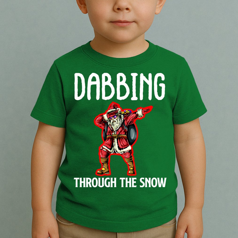 Dabbing Through The Snow Funny Santa Claus Dancing Toddler T-Shirt